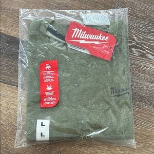 Men's NEW Milwaukee Hybrid Olive Green Work T-Shirt - L